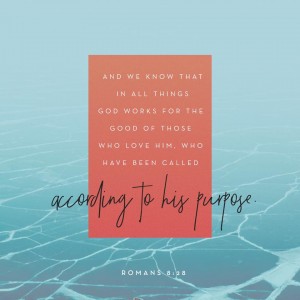 Romans 8 is one of my favorite chapters in the Bible. It’s all about living life by the Spirit and trusting in God for all our needs and being His children. We are all called to live according to His purpose and follow His commands, which can be easy to do when we’re happy, and everything seems to be going well in our lives; but what happens when the unexpected flips your world upside down?
I’m supposed to be in the States right now. My best friend is getting married next Sunday, and as one of her bridesmaids, my presence is needed; however, as I was packing for my trip, I felt unrest and panic come over me. Anyone who knows me knows how much I love to travel and how easy it is for me to pack and leave, but this time was different. I was stressed about what I needed to pack, and hours before my taxi arrived to take me to the airport, I couldn’t calm down. As I prayed, I asked God to show me what I was missing and give me peace; what God revealed was anything but what I expected!
From the very beginning, I’ve given this trip over to the Lord. I know that there is only so much I can do and am trusting that He will work His miracles if I am to truly called to be a part of this wedding and be in the States at this time. Tomorrow I will know for sure whether or not I will be boarding my flight on Wednesday. Thinking about it makes my heart pound, but I’m refusing to allow myself to get worked up; instead, I'm focusing on getting ready for my meeting and praying.
Are you going through a testing time right now? Maybe you’re facing a giant and have no idea how to defeat him. Well, I encourage you to meditate on Romans 8 and allow the Holy Spirit to show you what you need to do. I’m so thankful God revealed the thing I was missing before it was too late, though the timing couldn’t have been worse.
All things work together for those who are called according to His purpose!
📷: YouVersion