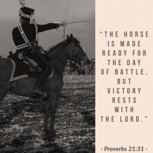 What battles are you facing today?
As humans, our power and ability only stretch so far. If you’re in the midst of a war, hand the reins over to the Lord because He alone can give you the power to defeat the enemy! 🐎